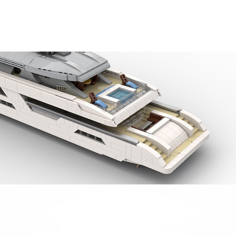 Luxury Yacht MOC Building Kit | Modern Civilian Ship Model - 9