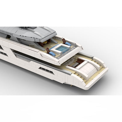 Luxury Yacht MOC Building Kit | Modern Civilian Ship Model - 9