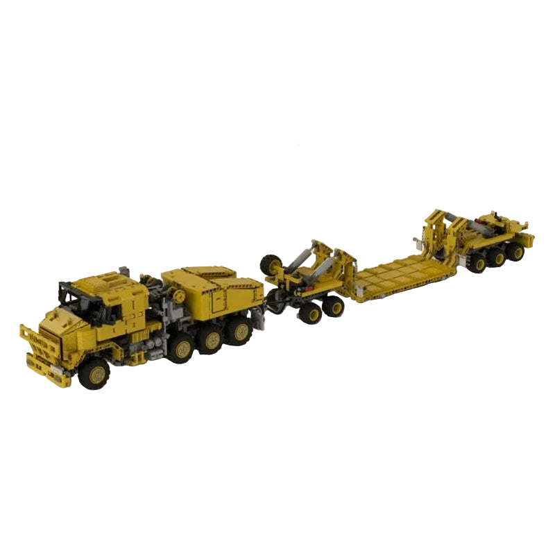 M1070 Civil-Version Tractor with Heavy Duty Trailer Building Kit | LEGO-Compatible MOC - 1