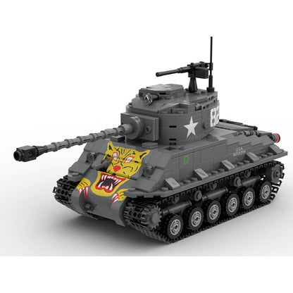 M4A3E8 HVSS Tank MOC Building Kit | Classic Medium Military Vehicle Model - 2
