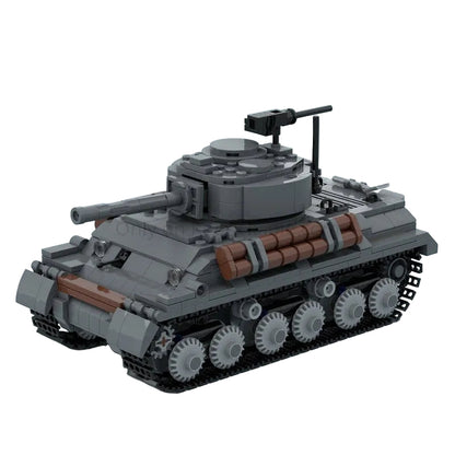 M4A3E8 Sherman Crab & T34 Calliope WWII Tank MOC Building Kit - 1