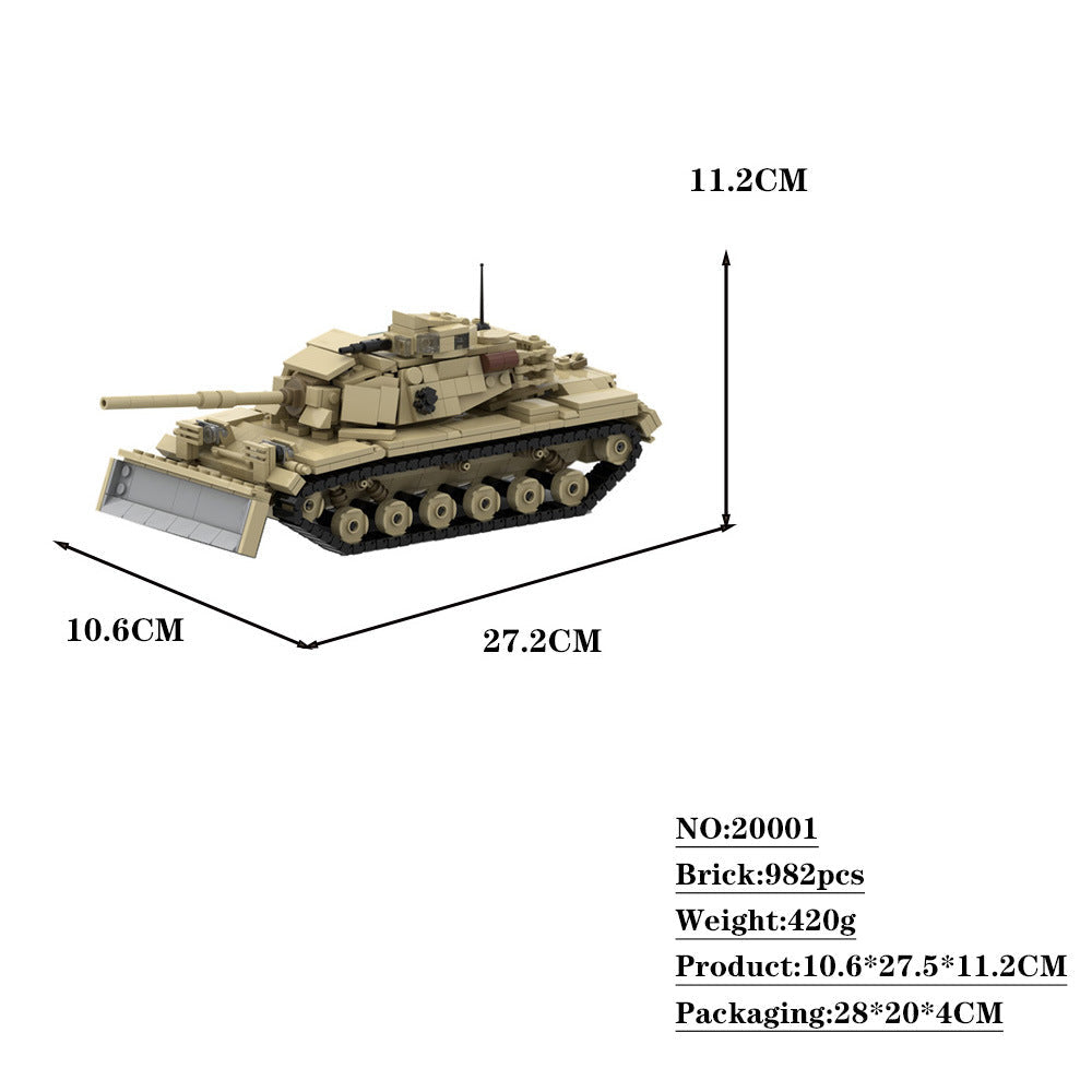 M60A1 w/ Dozer Building Kit | LEGO-Compatible MOC - 4