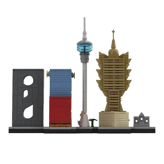 Macau Skyline MOC Building Kit | Micro City Landmark Architecture - 1