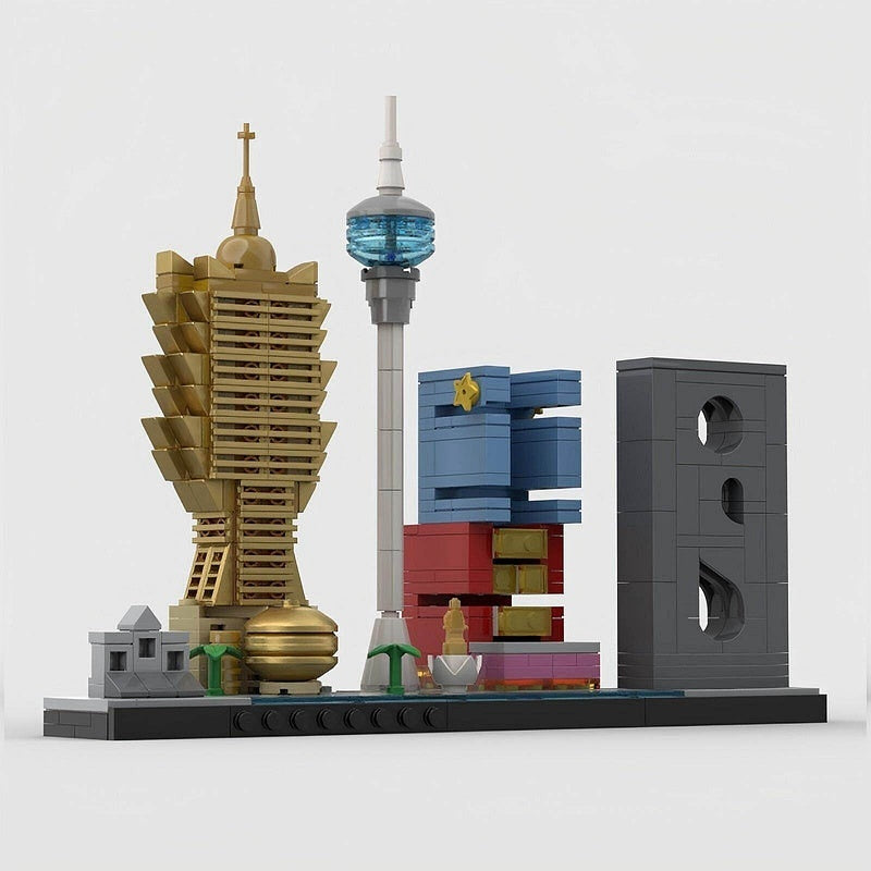 Macau Skyline MOC Building Kit | Micro City Landmark Architecture - 4