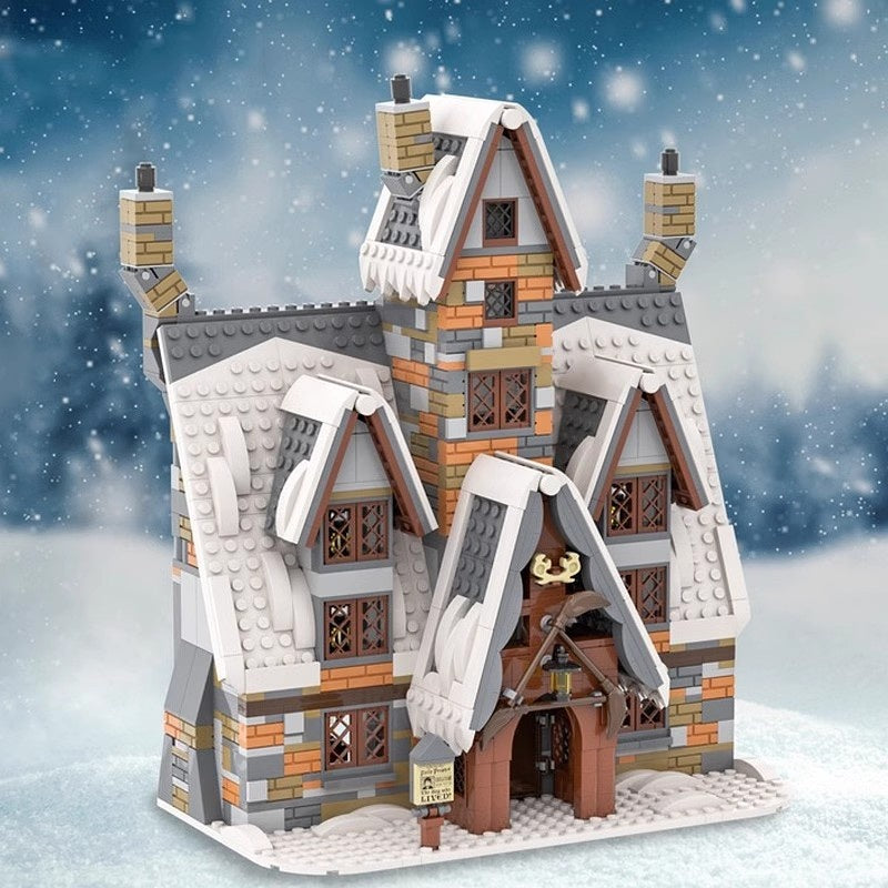Magical Wizard Village Inn Cozy Winter Tavern Building Kit | Compatible MOC - 1