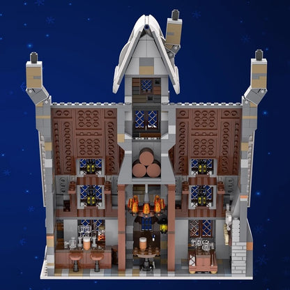 Magical Wizard Village Inn Cozy Winter Tavern Building Kit | Compatible MOC - 3