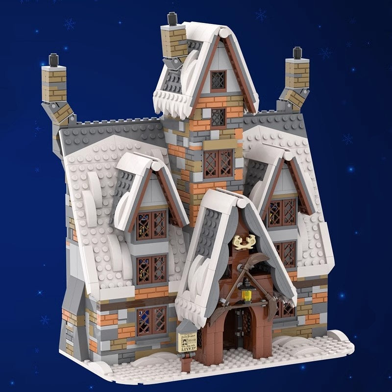 Magical Wizard Village Inn Cozy Winter Tavern Building Kit | Compatible MOC - 4