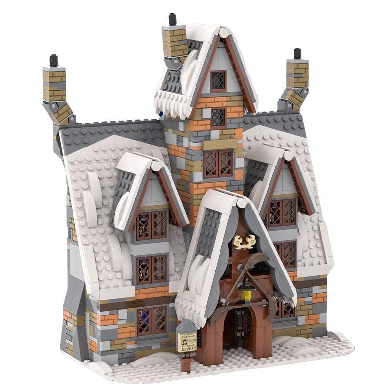 Magical Wizard Village Inn Cozy Winter Tavern Building Kit | Compatible MOC - 5