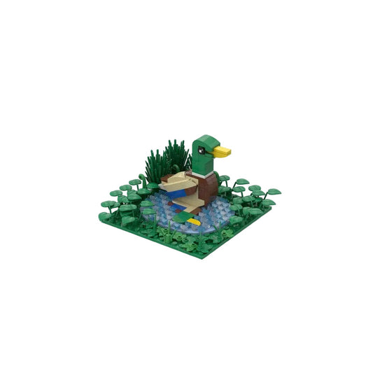 Mallard Reflecting on Water Building Kit | LEGO-Compatible MOC - 1
