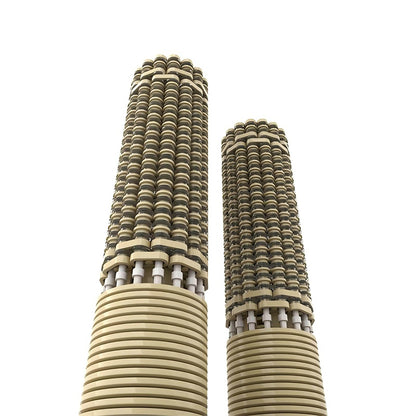 Marina City Chicago 1:800 Scale Skyscraper Building Kit | LEGO-Compatible MOC - 3