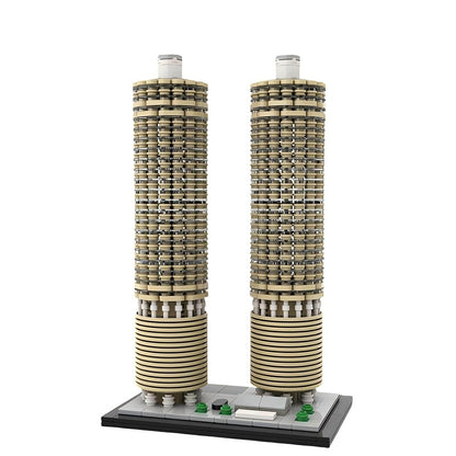 Marina City Chicago 1:800 Scale Skyscraper Building Kit | LEGO-Compatible MOC - 4