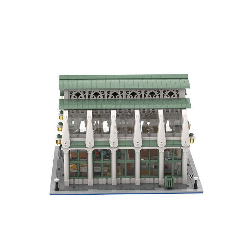 Market Hall MOC Building Kit | Medieval Town Architecture Display Model - 3
