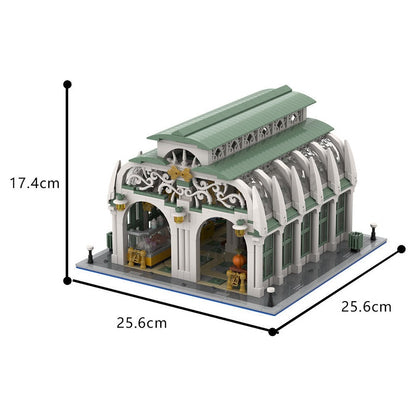 Market Hall MOC Building Kit | Medieval Town Architecture Display Model - 4