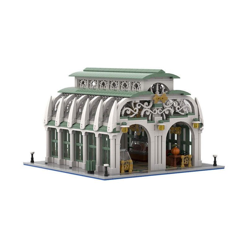 Market Hall MOC Building Kit | Medieval Town Architecture Display Model - 6