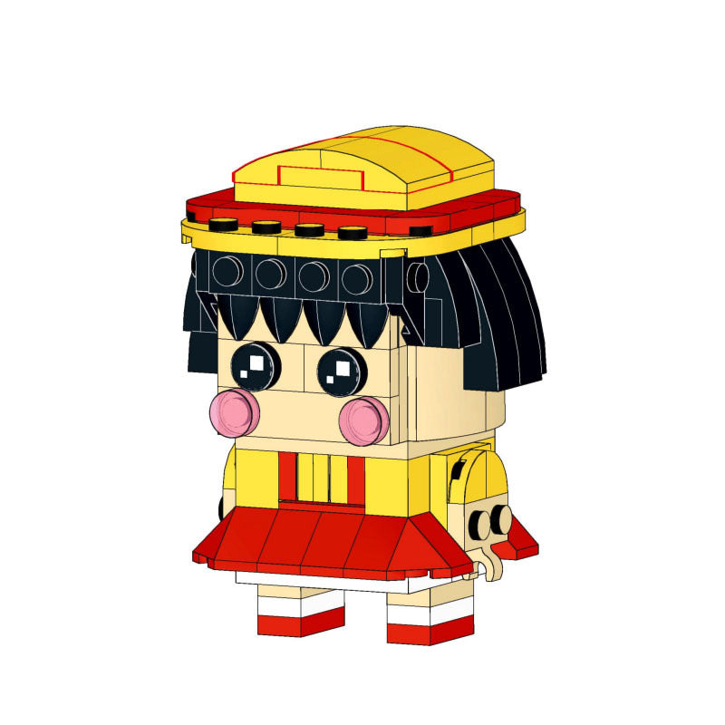 maruko chan brickheadz building toy set | lego-compatible | 132 pcs - 1