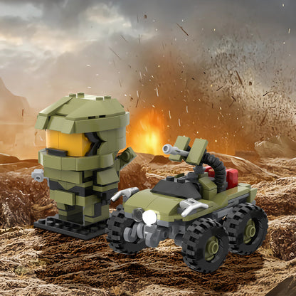 master chief + warthog building set | moc-107715 - 1