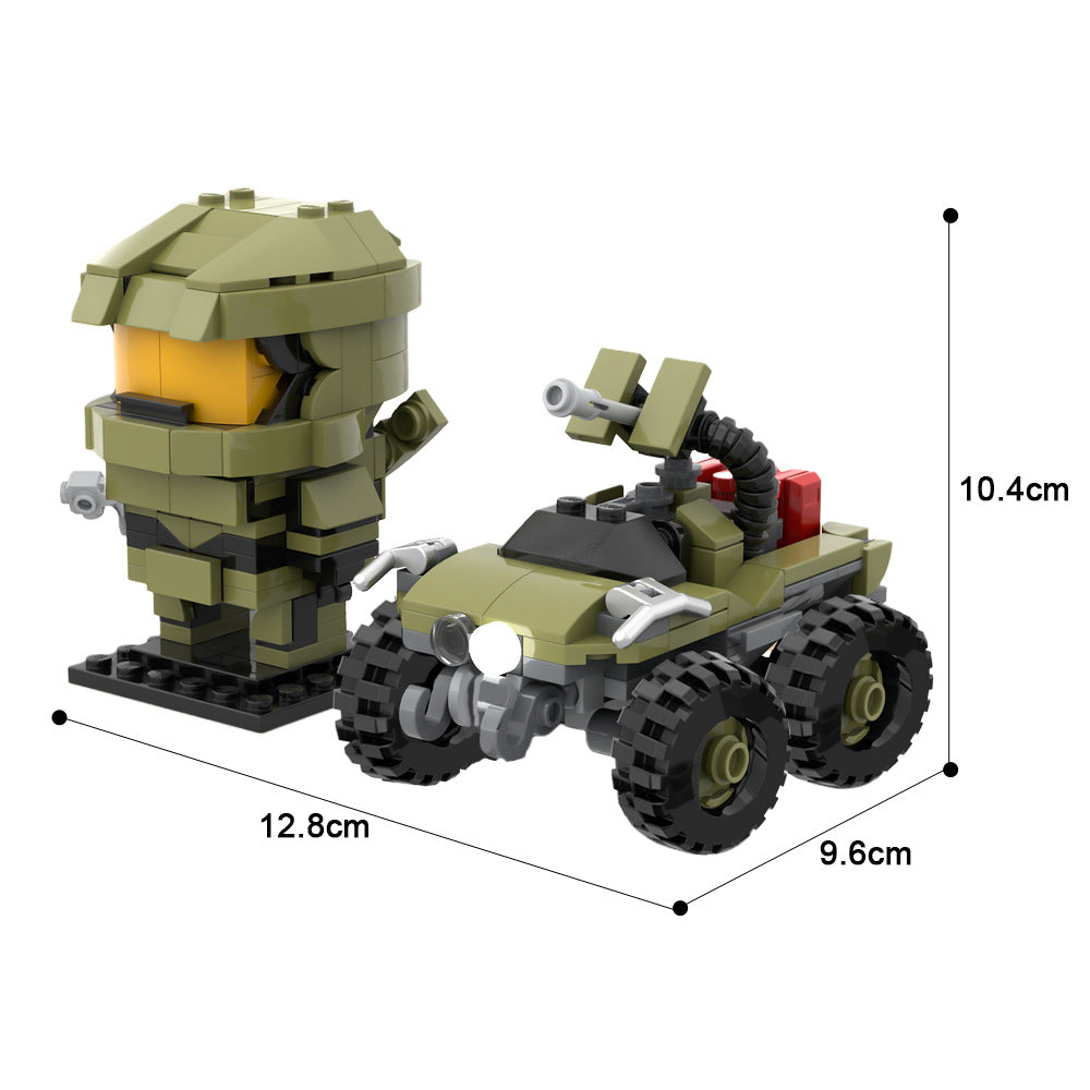 master chief + warthog building set | moc-107715 - 3