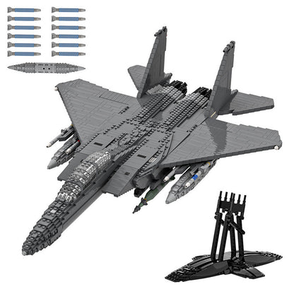 mcdonnell douglas f-15 eagle jet building set | lego-compatible - 2