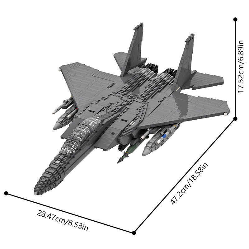 mcdonnell douglas f-15 eagle jet building set | lego-compatible - 4