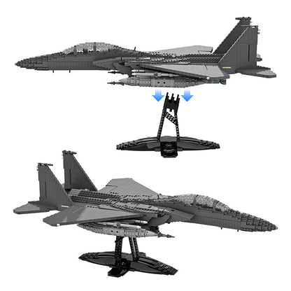 mcdonnell douglas f-15 eagle jet building set | lego-compatible - 5