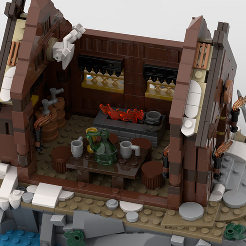 Mead Hall & Campfire Building Kits | Viking Village Expansion | LEGO-Compatible MOC - 3
