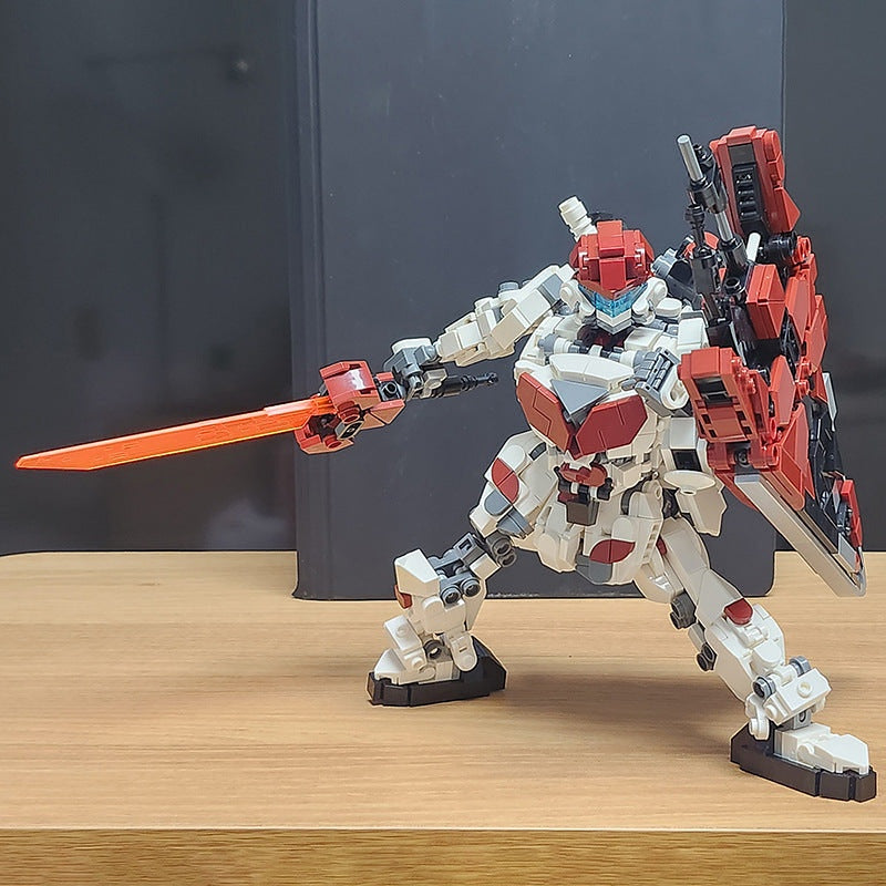 Mech Red Robot MOC Building Kit | Futuristic Mecha Figure Model - 3