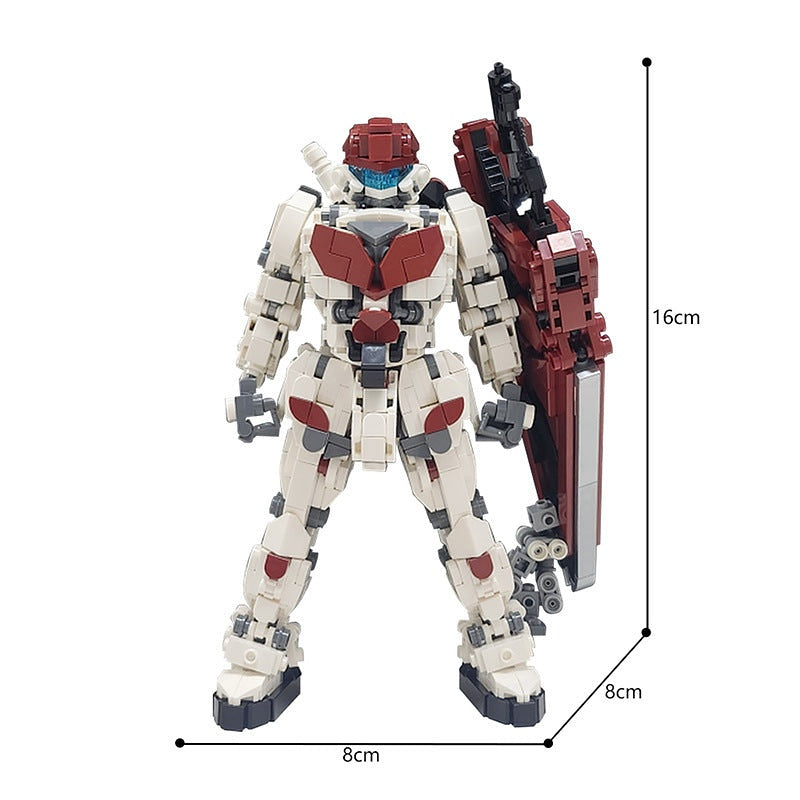 Mech Red Robot MOC Building Kit | Futuristic Mecha Figure Model - 5