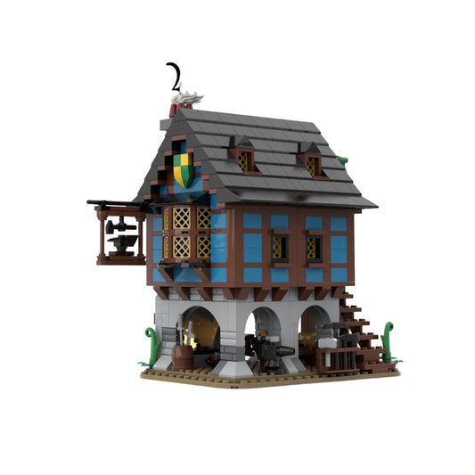 medieval alley's blacksmith building set | moc-113518 - 1