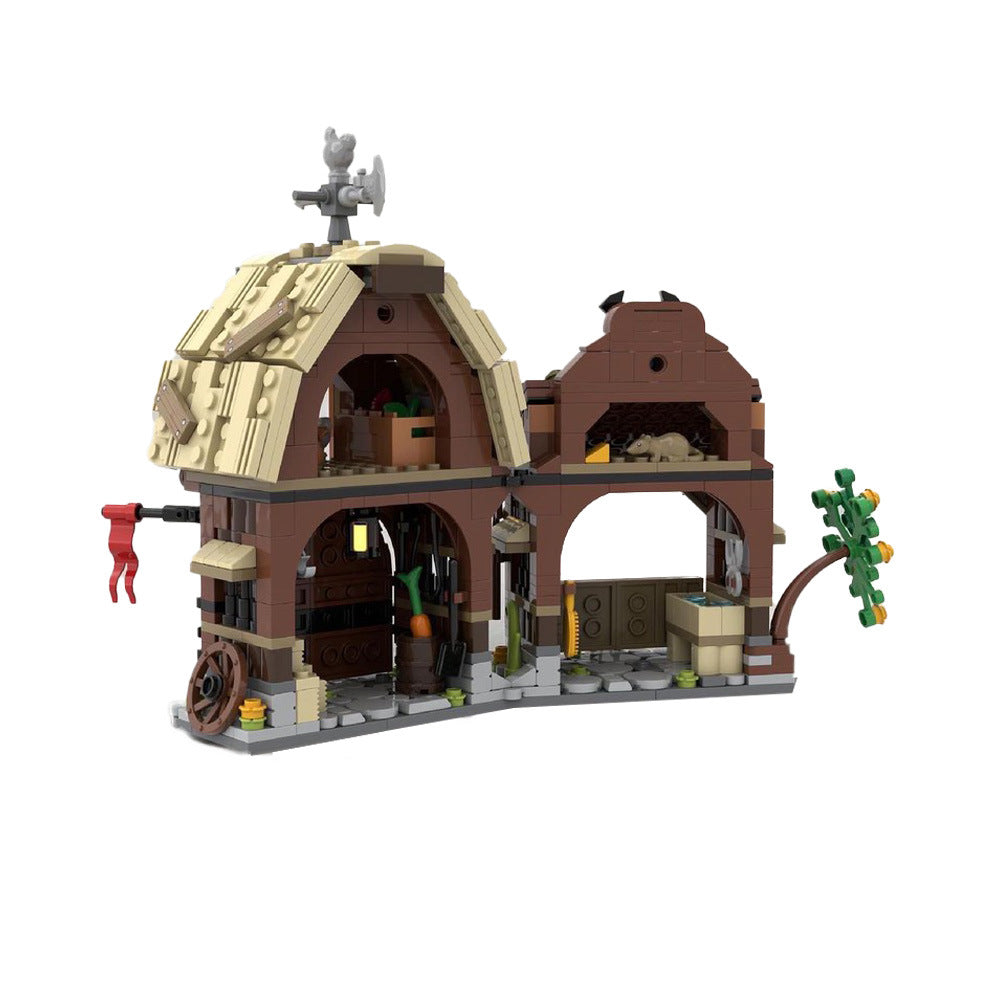 Medieval Barn and Stable Building Kit | LEGO-Compatible MOC - 2