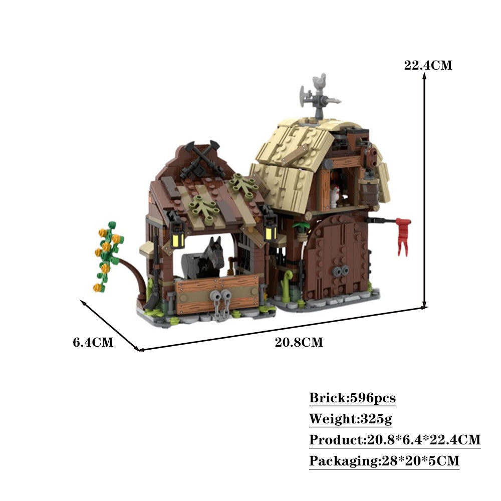 Medieval Barn and Stable Building Kit | LEGO-Compatible MOC - 5