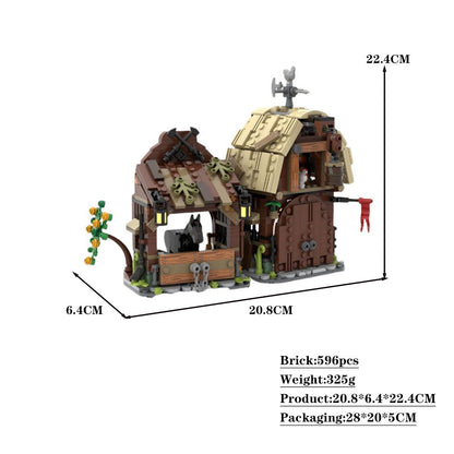 Medieval Barn and Stable Building Kit | LEGO-Compatible MOC - 5