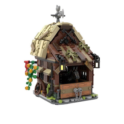 Medieval Barn & Stable MOC Building Kit | Historic Village Architecture - 4