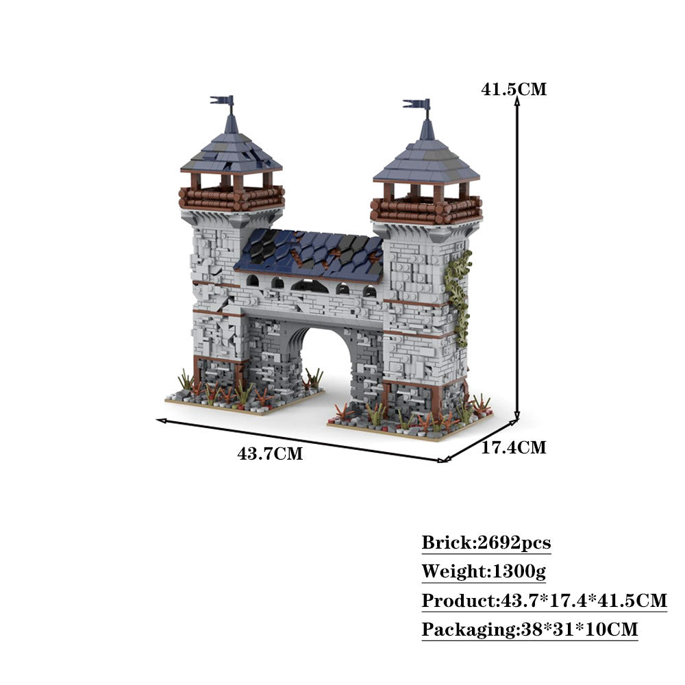 medieval black falcon outpost building set | moc-85157 - 4