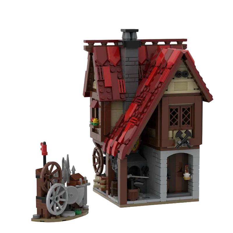 Medieval Blacksmith MOC Forge Workshop Building Kit - 1