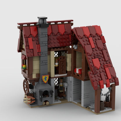 Medieval Blacksmith MOC Forge Workshop Building Kit - 3