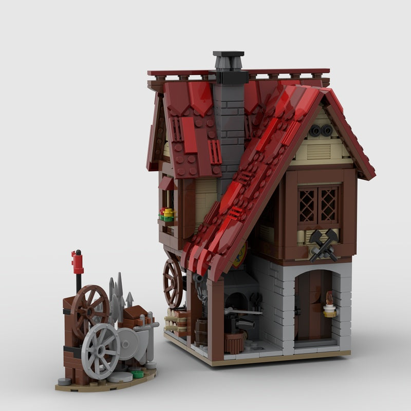 Medieval Blacksmith MOC Forge Workshop Building Kit - 4