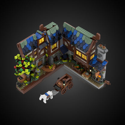 medieval blacksmith nook building set | moc-195795 - 1