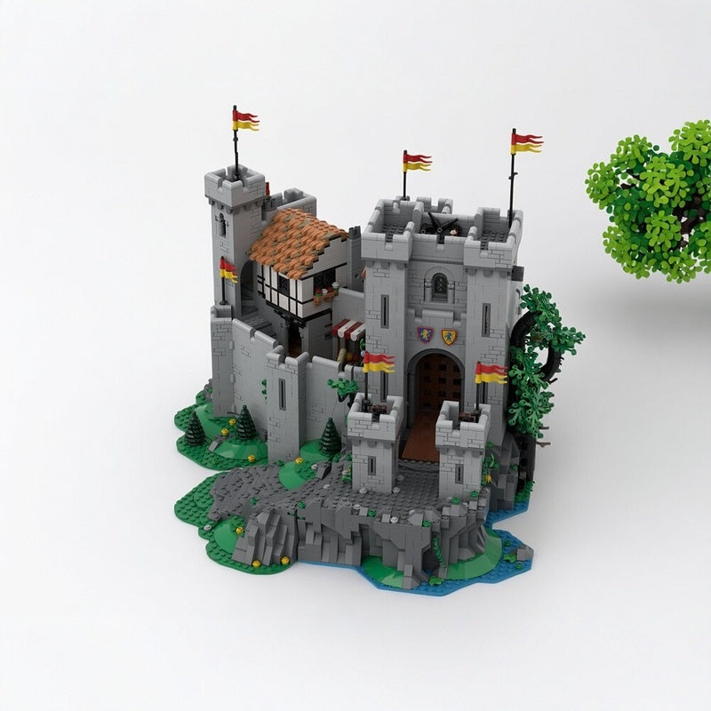 Medieval Castle Front Towers Extension MOC Building Kit - 1