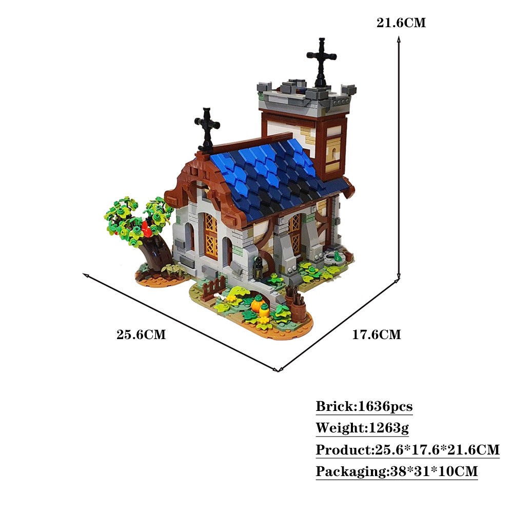 medieval church building set | moc-148387 - 4