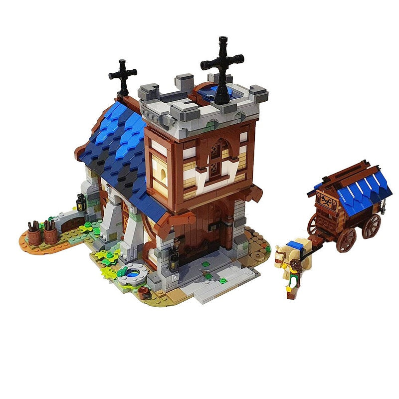 Medieval Church MOC Building Kit | Historic Architecture Model | 1636 PCS - 2
