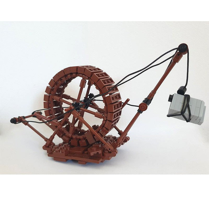 Medieval Crane MOC Building Kit | Historic Engineering Architecture Model - 3