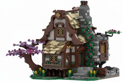 medieval farm house building kit | lego compatible moc - 1