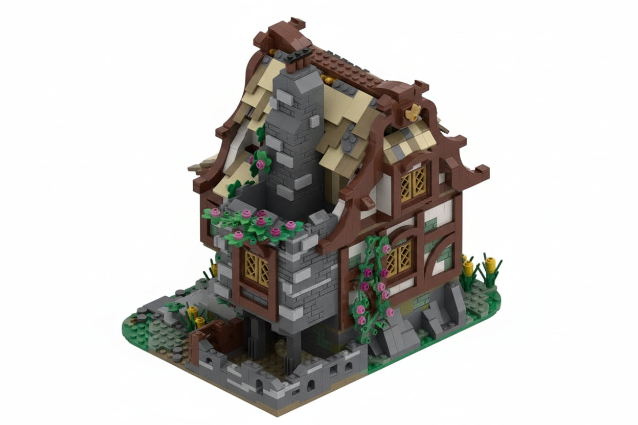 medieval farm house building kit | lego compatible moc - 2