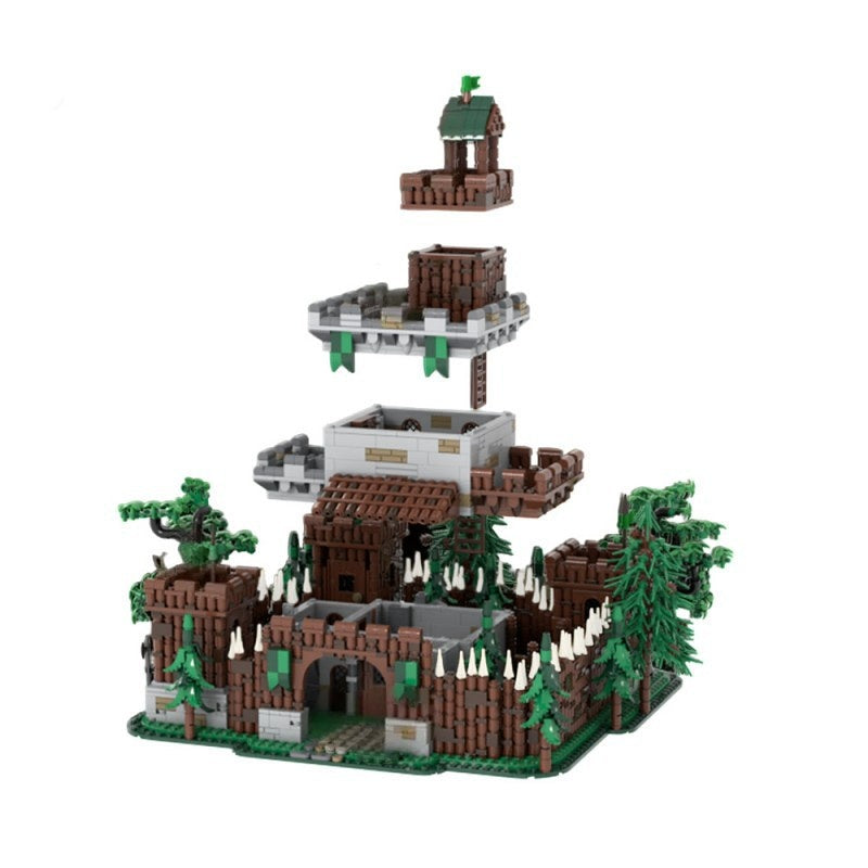 Medieval Forest Outlaw Castle Building Kit | Woodland Fortress MOC - 4