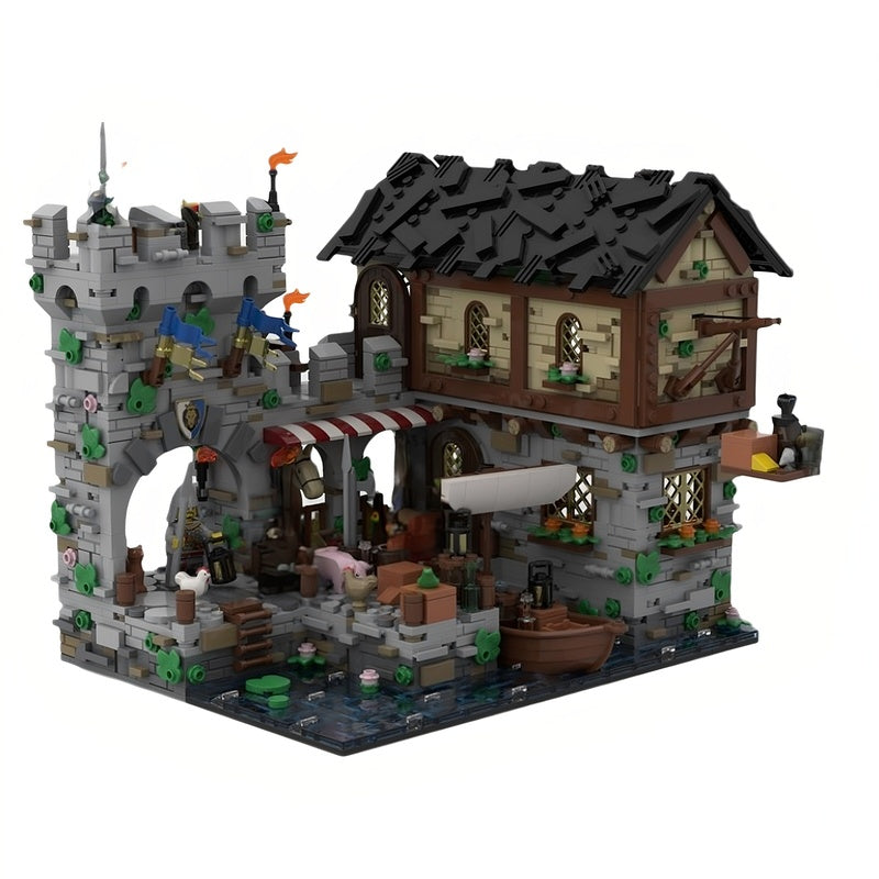Medieval Harbor Watchtower & Tavern MOC Building Kit - 1