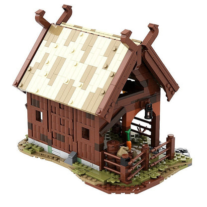 Medieval Horse Clan Stable MOC Building Kit | Historic Village Architecture - 5