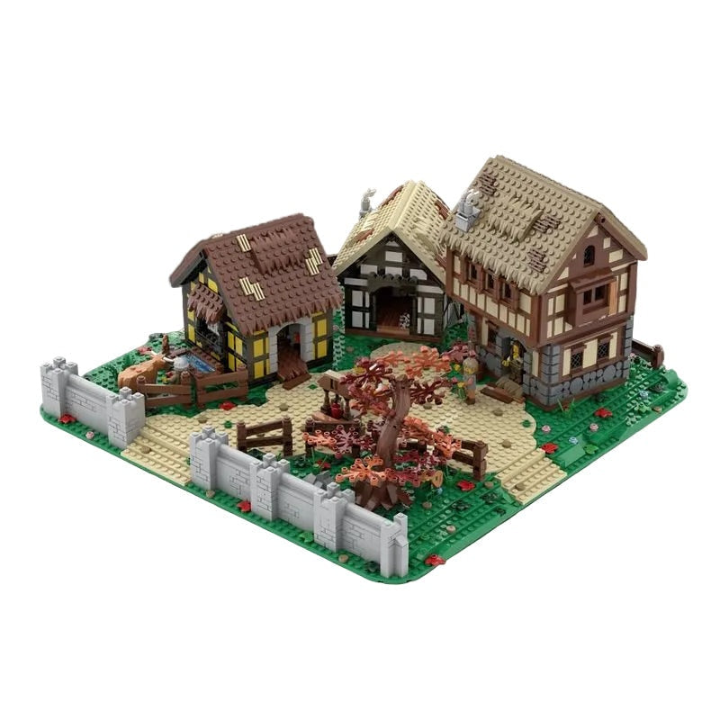Medieval Houses MOC Building Kit | Historic Village Architecture Model - 1