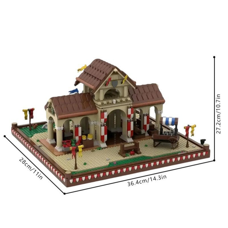 medieval market hall building kit | moc-207789 - 2