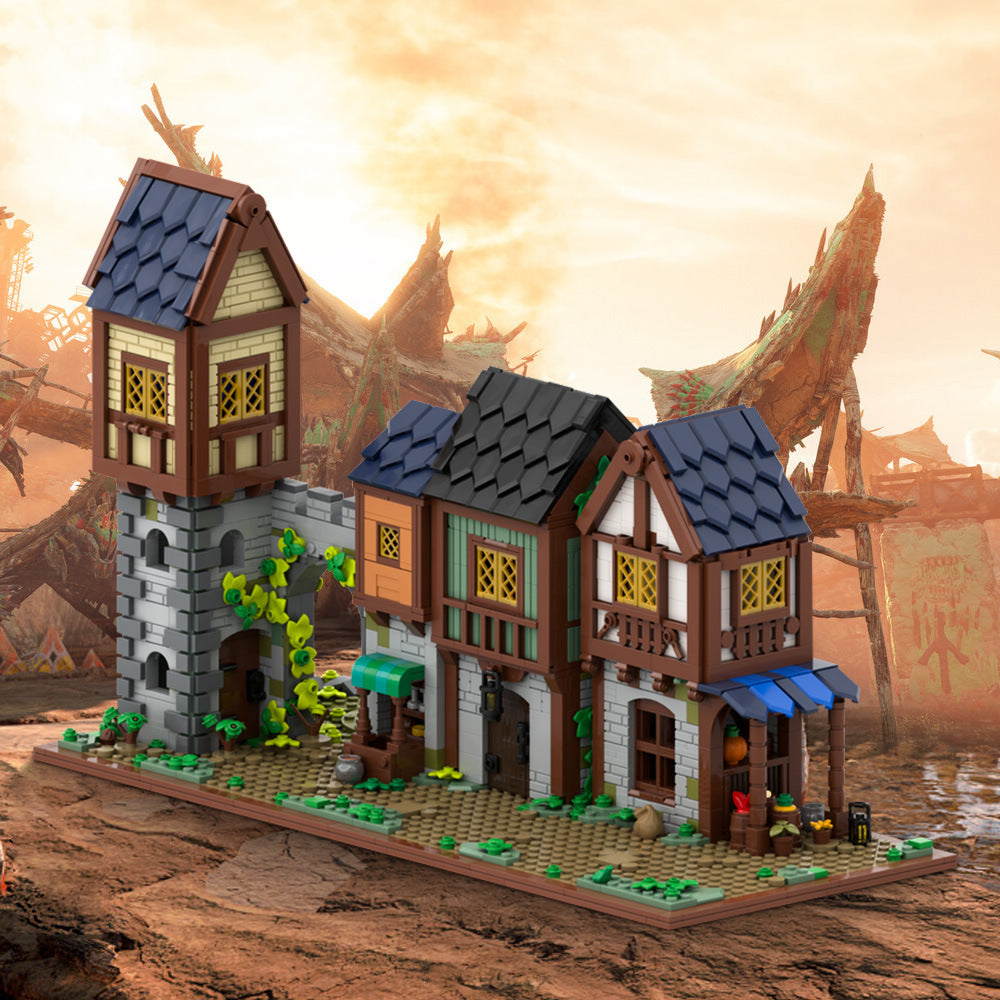 medieval market street building set | moc-201605 - 1