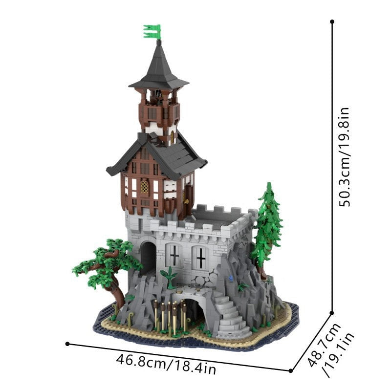 Medieval Rock Tower MOC Architecture Building Kit - 3